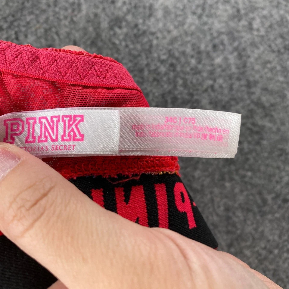 Sujetador Bralette Victoria's Secret Mujer 34C Rojo Floral Encaje Con Aros Opaco Foto 3 de 4