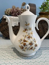 Mayfair Fine Bone China Coffee Pot Brown Grey Berries Leaves BA