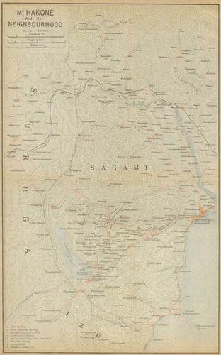 Mount Hakone & envirosn. Odawara. Kanagawa Prefecture, Japan 1914 old map