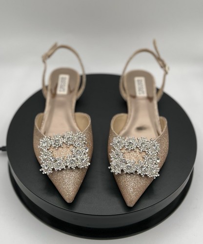 Badgley Mischka Saga Pink Flats MP6605 US SIZE 8 - Afbeelding 2 van 6