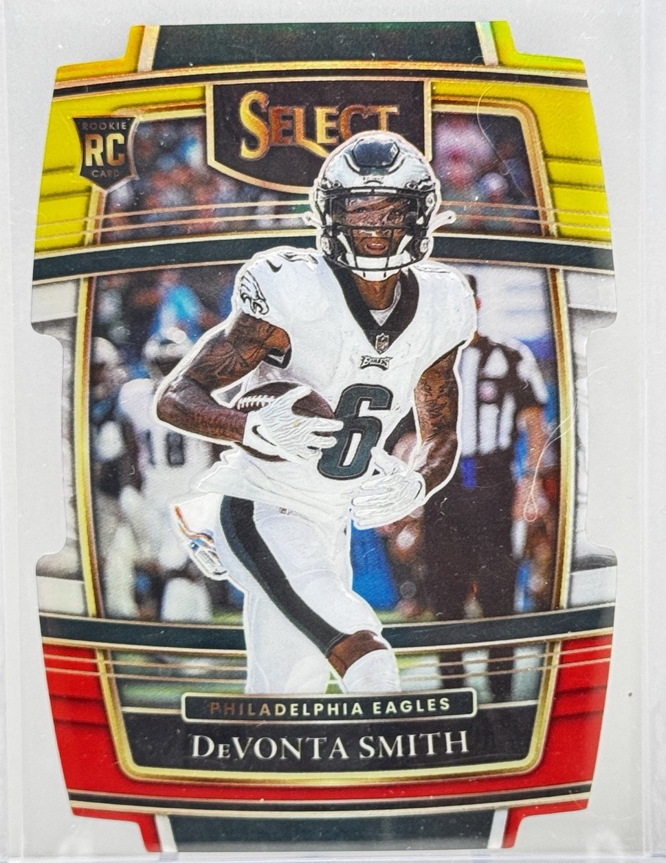 Devonta Smith - 2021 Panini Select - Concourse Red Yellow Prizm Die-Cut #49 RC