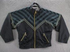 Vintage Fila Track Jacket Women's XL Striped Gold Trim Zip Pockets 80s 90s