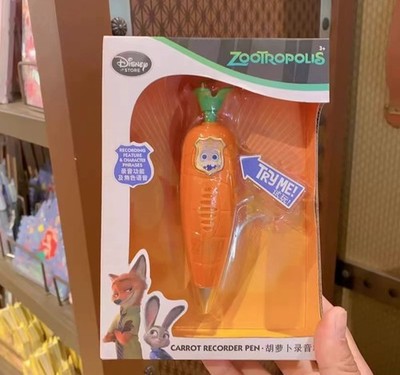 Authentic Disney Zootopia Officer Judy Hopps Carrot Recording Ballpoint Pen Gift