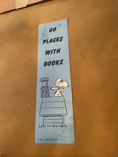 Vintage 1968 Peanuts Snoopy “Go Places With Books” Laminated Poster 22” By 6”