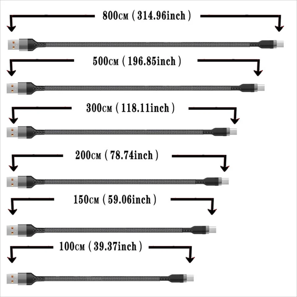 25 Foot SUPER HEAVY DUTY Nylon Braided 6A USB TYPE C/Micro USB Fast Charger - Image 4 of 4
