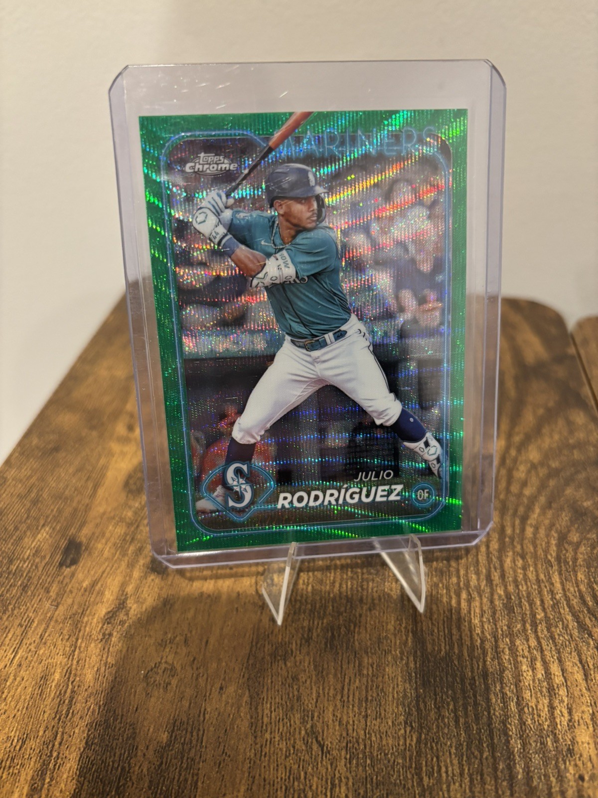 2024 Topps Chrome - Green Sonar Refractors #300 Julio Rodriguez /99