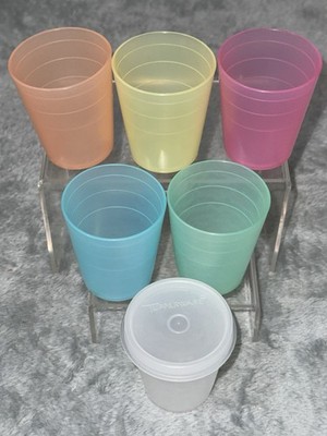 Vintage Tupperware #101 Mini Containers Pastel Rainbow  Set of 6 W/ One Lid