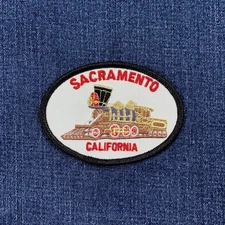 Sacramento Train Patch Embroidered California Railroad Museum Badge 3.5" Iron On