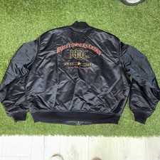 Vintage 90&rsquo;s Harley Davidson &ldquo;Harley Owners Group&rdquo; Satin Zip Up Jacket, Size XXL