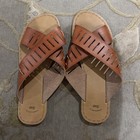 GAP Women’s Metallic Slide Sandals, Silver/Brown, Size 9 — photo 1
