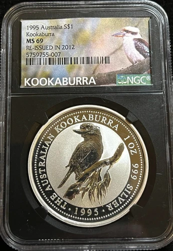 MS69 1995 Australia One Dollar Kookaburra 1 Oz Silver NGC 