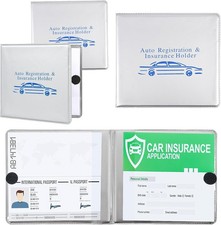 Auto Registration and Insurance Card Holder 2 Packs Car Document ID Holder Gl...