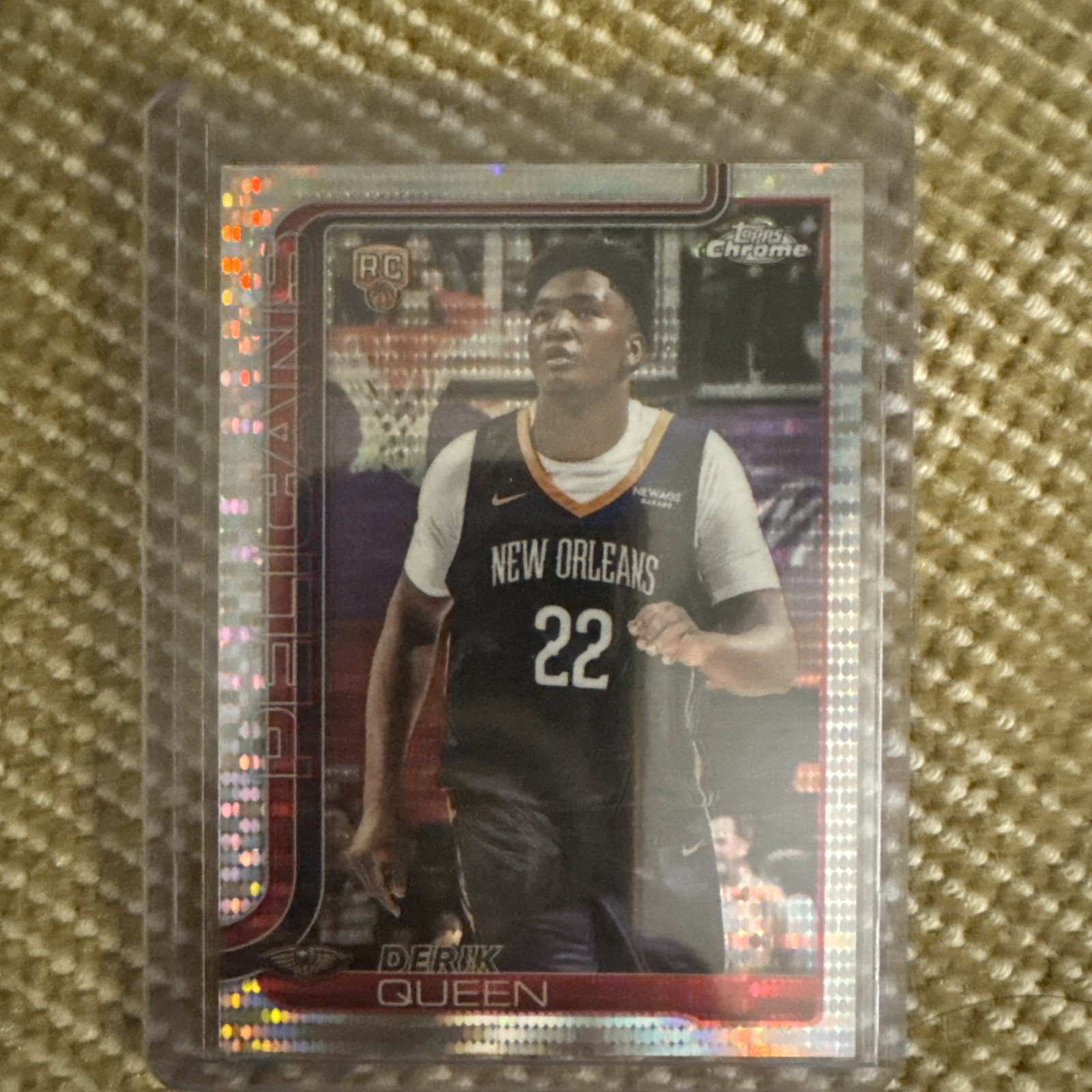2025-26 Topps Chrome #263 Derik Queen Pulsar Refractor Rookie RC Pelicans