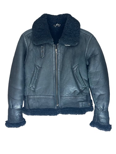 Vtg Shearling Leather Bomber Flight Aviator Flyer Sheepskin Jacket G-8 B1 XXS YL - Image 1