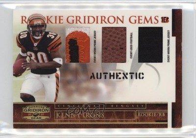 2007 Donruss Gridiron Gear Trios Materials Prime 49/50 Kenny Irons Rookie RC 3hd