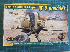 ACE MODELS BRITISH 40mm AT GUN QF 2 POUNDER 1/72 SCALE MODEL KIT # 72504.