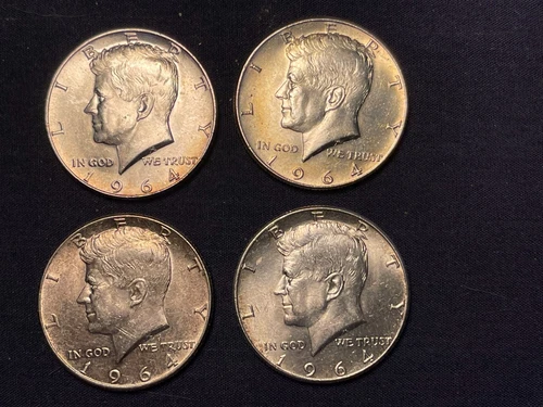 1964 P KENNEDY Half Dollars 90% Silver, 4 great Looking Nice Coins