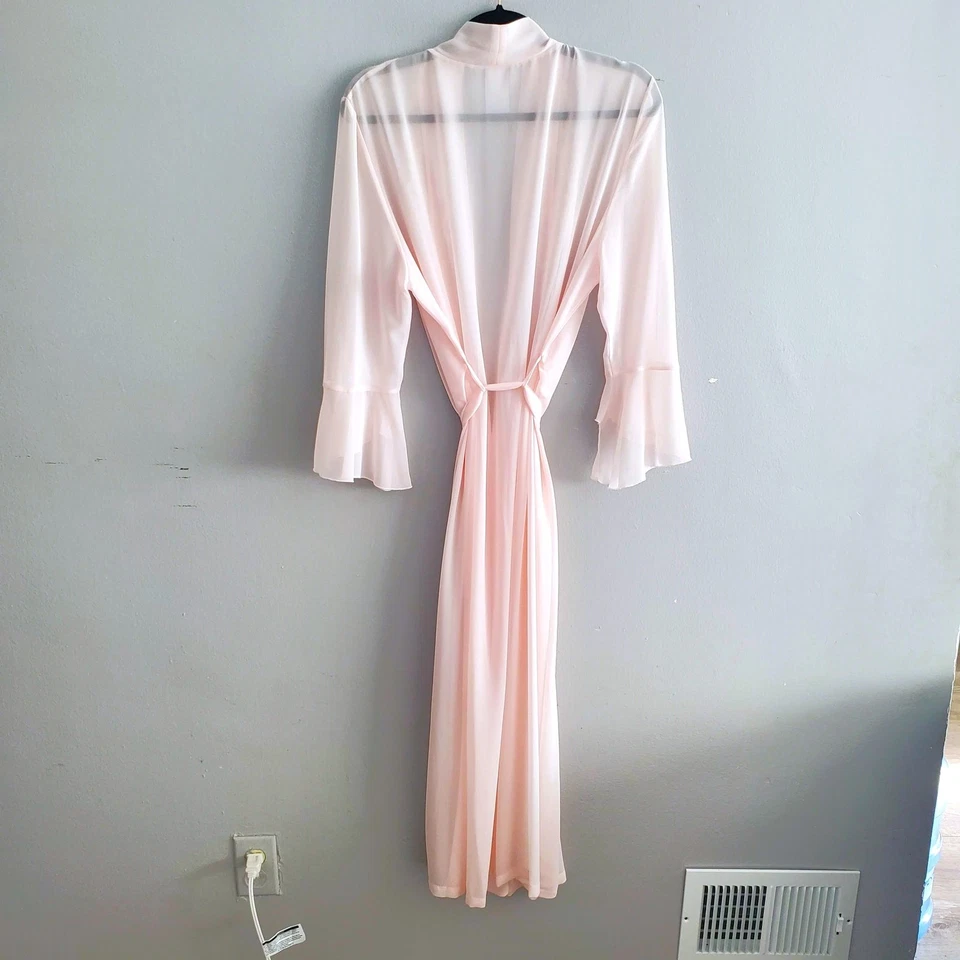 Bata Peignoir manga flauta apliques cuentas transparentes dinastía California L Foto 2 de 4