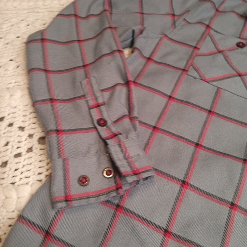 Smoke Eater Dixxon Flannel Shirt Youth XL DFC Snap Long Sleeve Plaid Red Gray - Picture 4 of 13