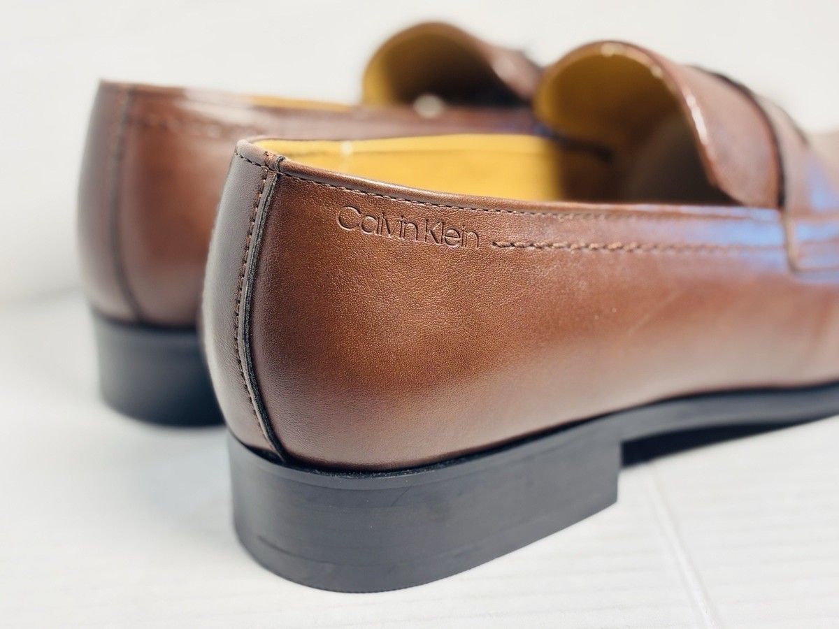 Calvin Klein Men’s  Brown Vegan Leather Slip on Loafers Sz 10.5 NWT Brown Calvin Klein Driving Loafers Calvin Klein Loafers  main image 4