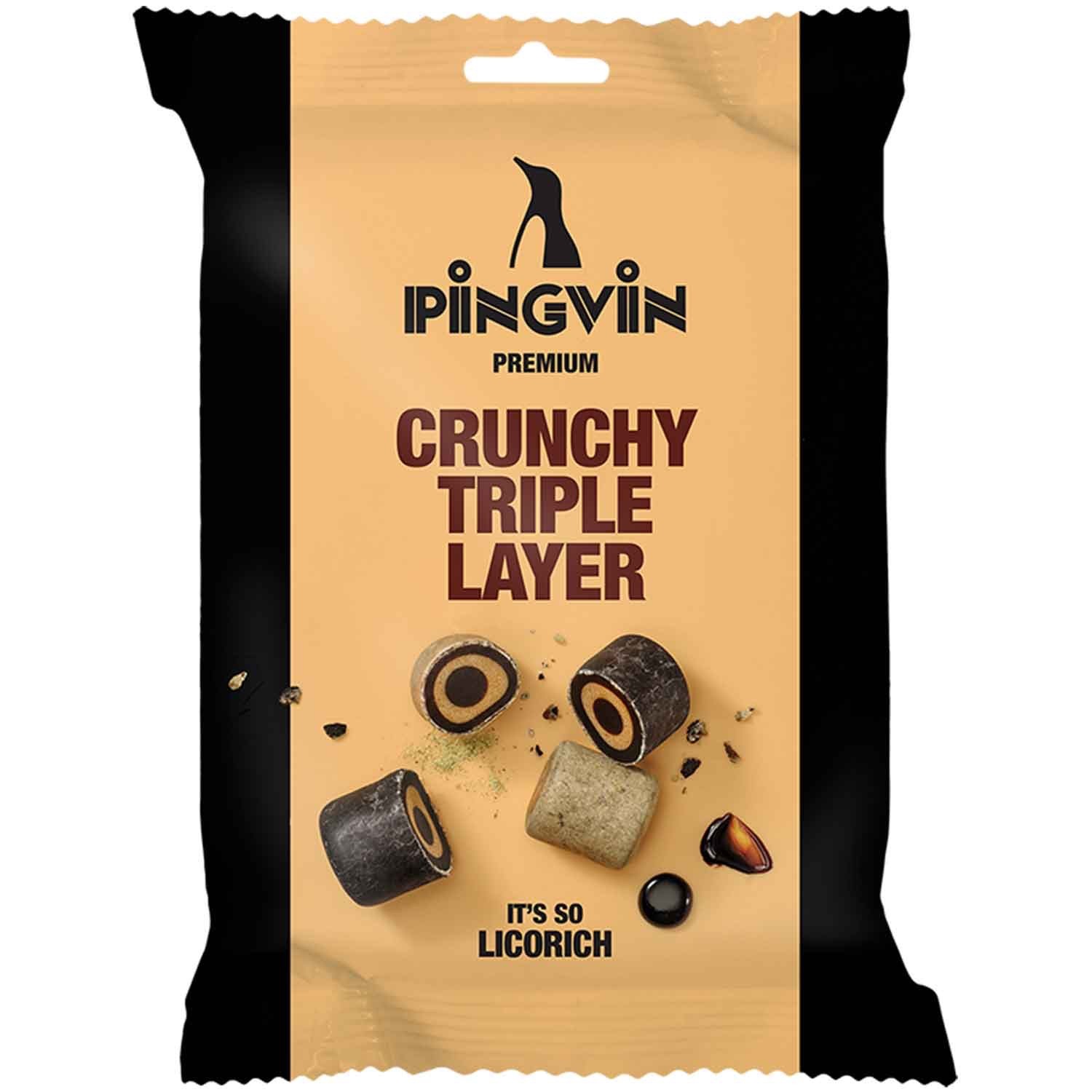 ХРУСТЯЩИЕ ТРЕХСЛОЙНЫЕ жевательные резинки с лакрицей Toms Pingvin -90 г - 2190₽