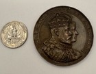 King Edward Vii Queen Alexandra Cardiff 1907 Commemorative Bronze Medal