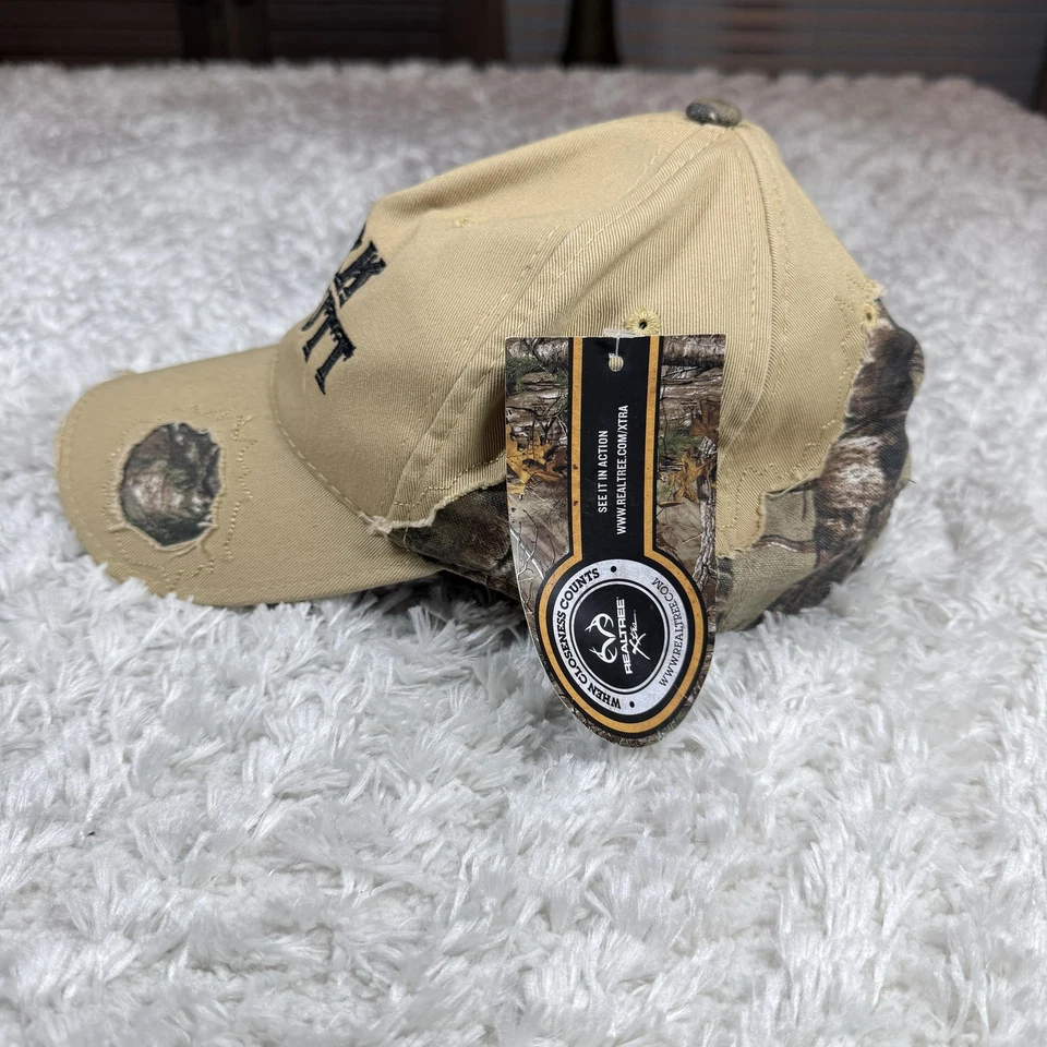 Gorra Mark Chesnutt con correa trasera para hombre caqui camuflaje Realtree cuello rojo envejecido Foto 2 de 4