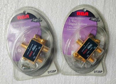 PAIR RCA High Performance Gold Plated 2 Way Digital Splitter DT2SP - New/Sealed