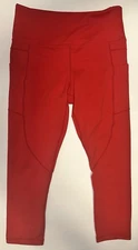 Zyia Active Light N Tight Hi Rise 20” Inseam Red Crop Leggings Womens Size 6-8