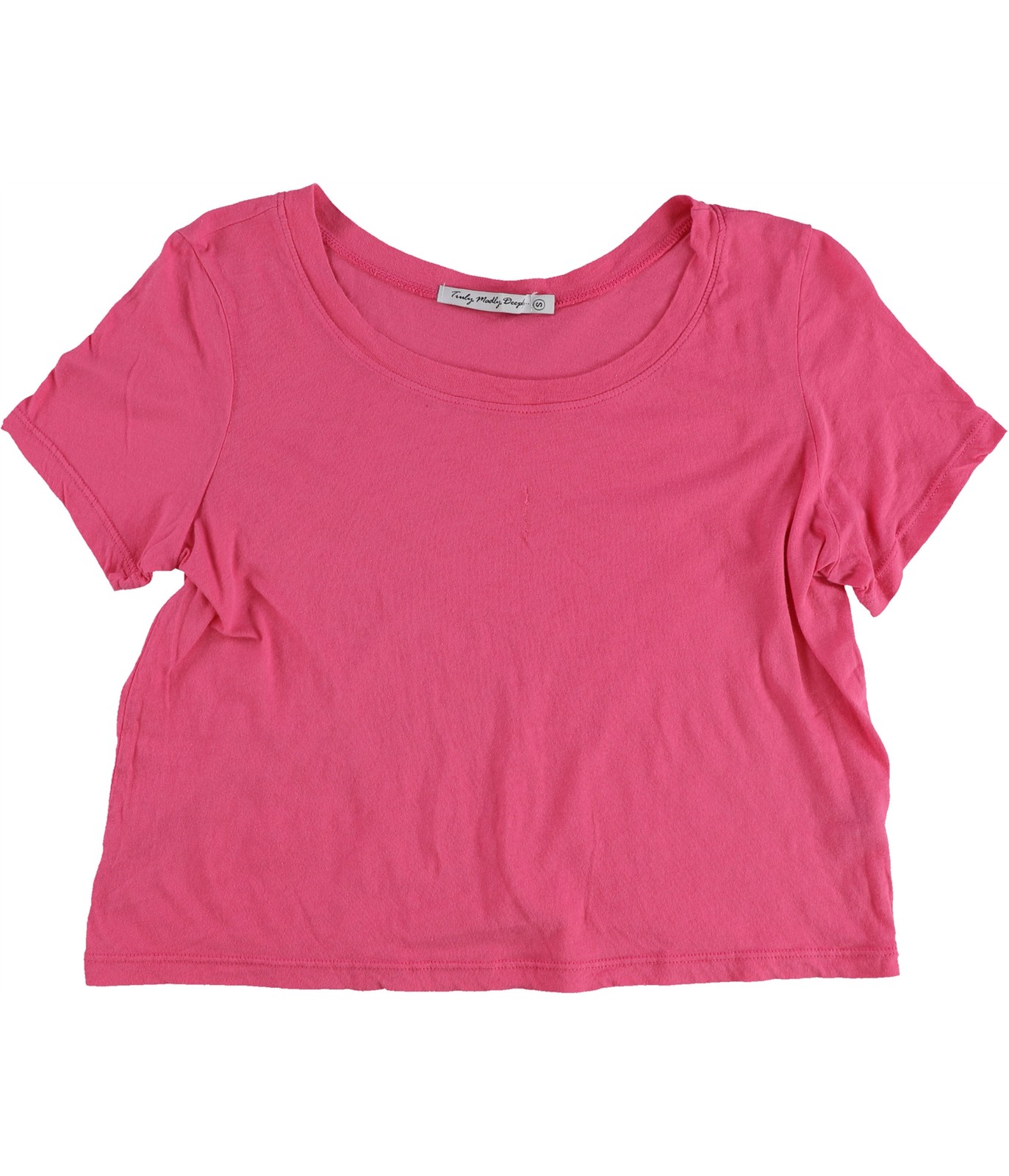 TRULY MADLY DEEPLY Womens Solid Basic T-Shirt, Pi… - image 1