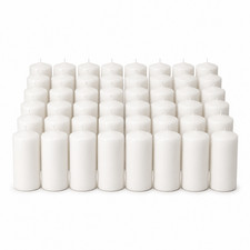 48x Premium Church Candles White Unscented Lead Free (2" x 4")