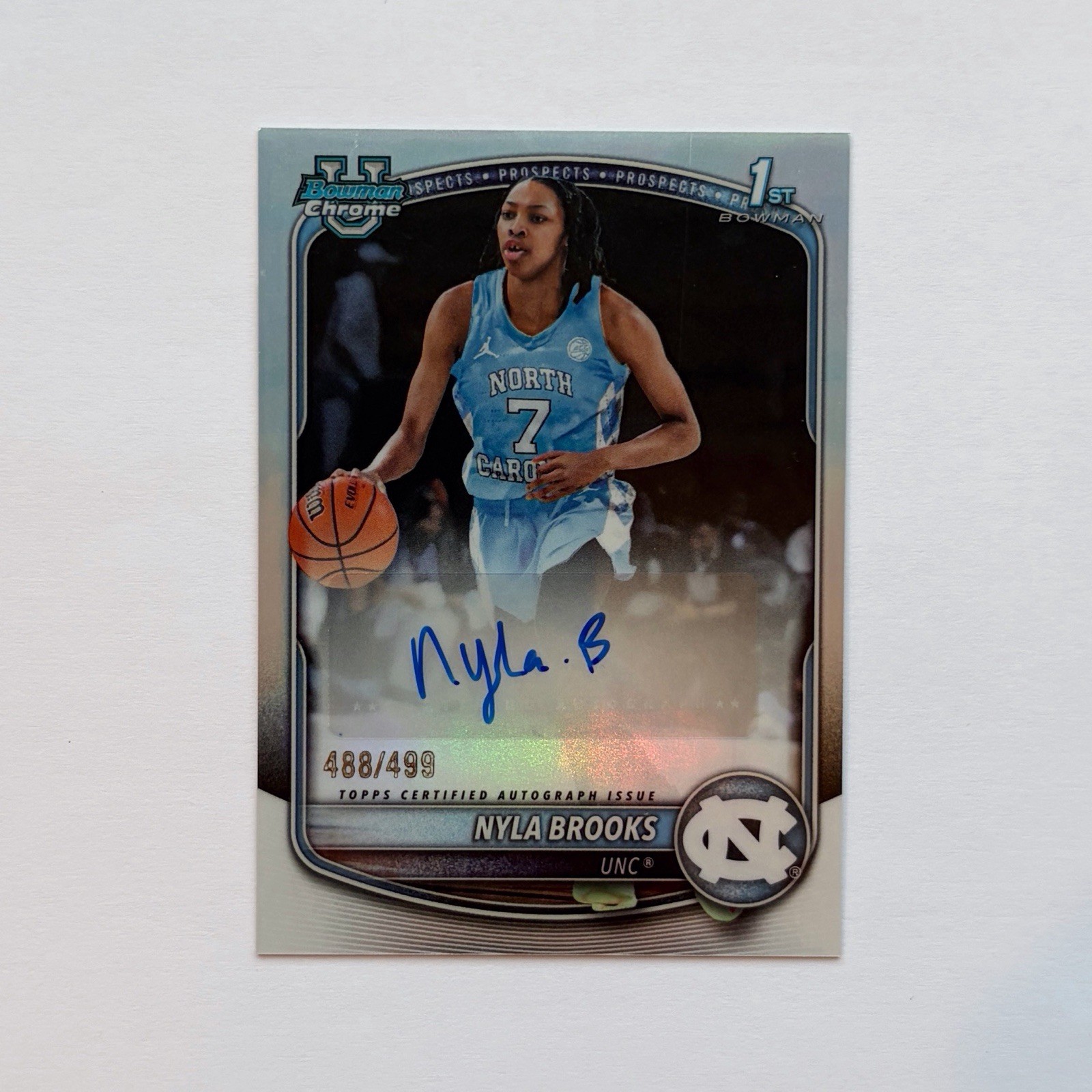 2025-26 Topps Bowman Chrome Nyla Brooks Autograph /499 1st Bowman
