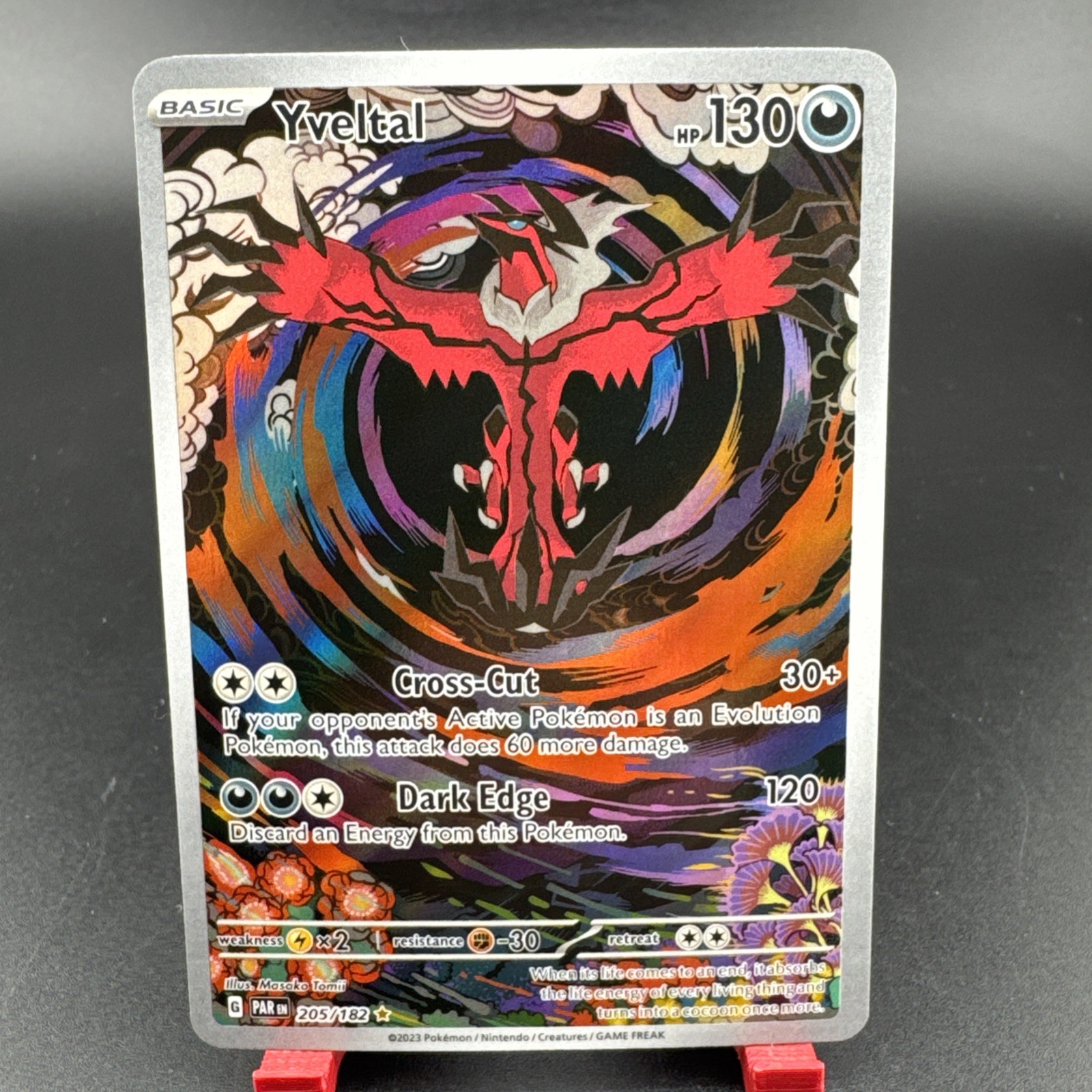 2023 Yveltal 205/182 Paradox Rift Illustration Rare Holo Pokemon