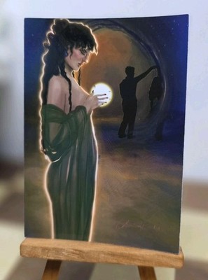 Original ACEO Art Print Fantasy Goddess Portrait OOAK Mini  1st. Ed 2.5x3.5 Card