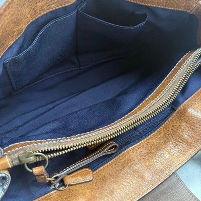 RARE COACH Patchwork Denim Signature Tote Bag Turnlock Y2K Legacy