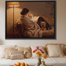 Pomeranian Oil Painting Dog Canvas Print Living Room Decor Dog Lover Artwork