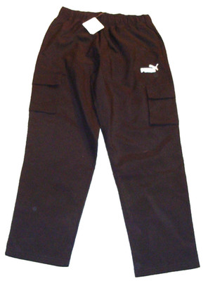 New PUMA Power Woven Cargo Pants Mens MEDIUM Black Casual Athletic Bottoms NWT