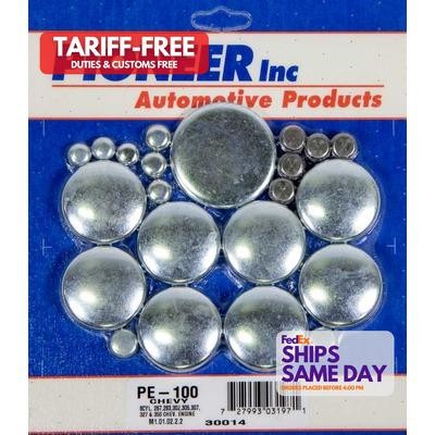 Pioneer PE-100, Kit Zinc Steel / Brass 350 Chevy Freeze Plug Kit Performance Par - Foto 1 di 9
