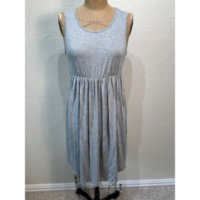 BomBom Made in USA Gray Casual Sleeveless Midi Small Dress Comfortable NWT