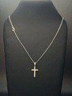 14K Solid Yellow Gold Cross Necklace Set - 18" Chain - Real 585 Gold — photo 3