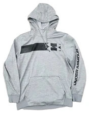 Under Armour Sweatshirt Mens Large Grey Hoodie Performance Loose Active UA Sweat