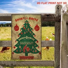 Retro Christmas Tree Metal Tin Sign Vintage Plaque Holiday Decor Farmhouse Gifts