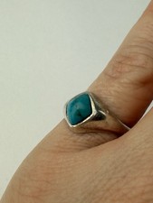 Vintage Sterling Silver Ring Faceted Turquoise 5 925 Band