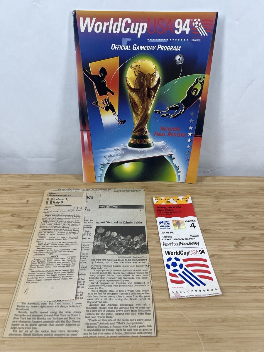 World Cup USA 1994 Italy vs Ireland Official Premier Ticket