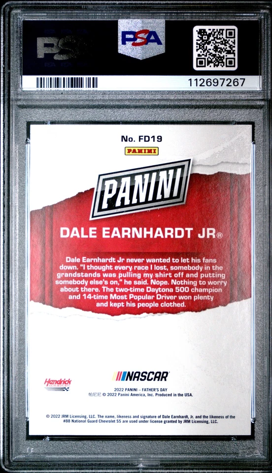 2022 Panini Father'S Day #FD19 Dale Earnhardt Jr Gold /10 PSA 10 - Image 2 of 2