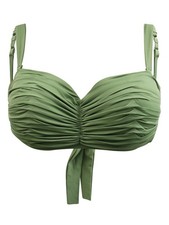 Coco Reef Women's Charisma Pleated Swim Top Swimsuit 32/34DD, Palm Green