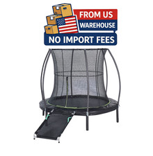 JumpKing 7ft Round Trampoline with Safety Enclosure  Entry Ramp - Kids Indoor/O