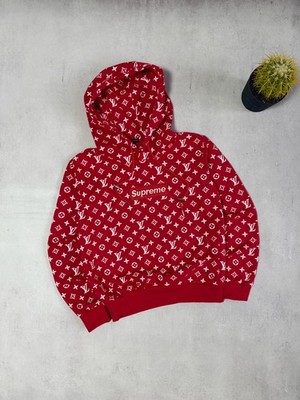 LOUIS VUITTON x SUPREME HOODIE BOX LOGO OBLIQUE MONOGRAM MENS XS SIZE  LUXURY