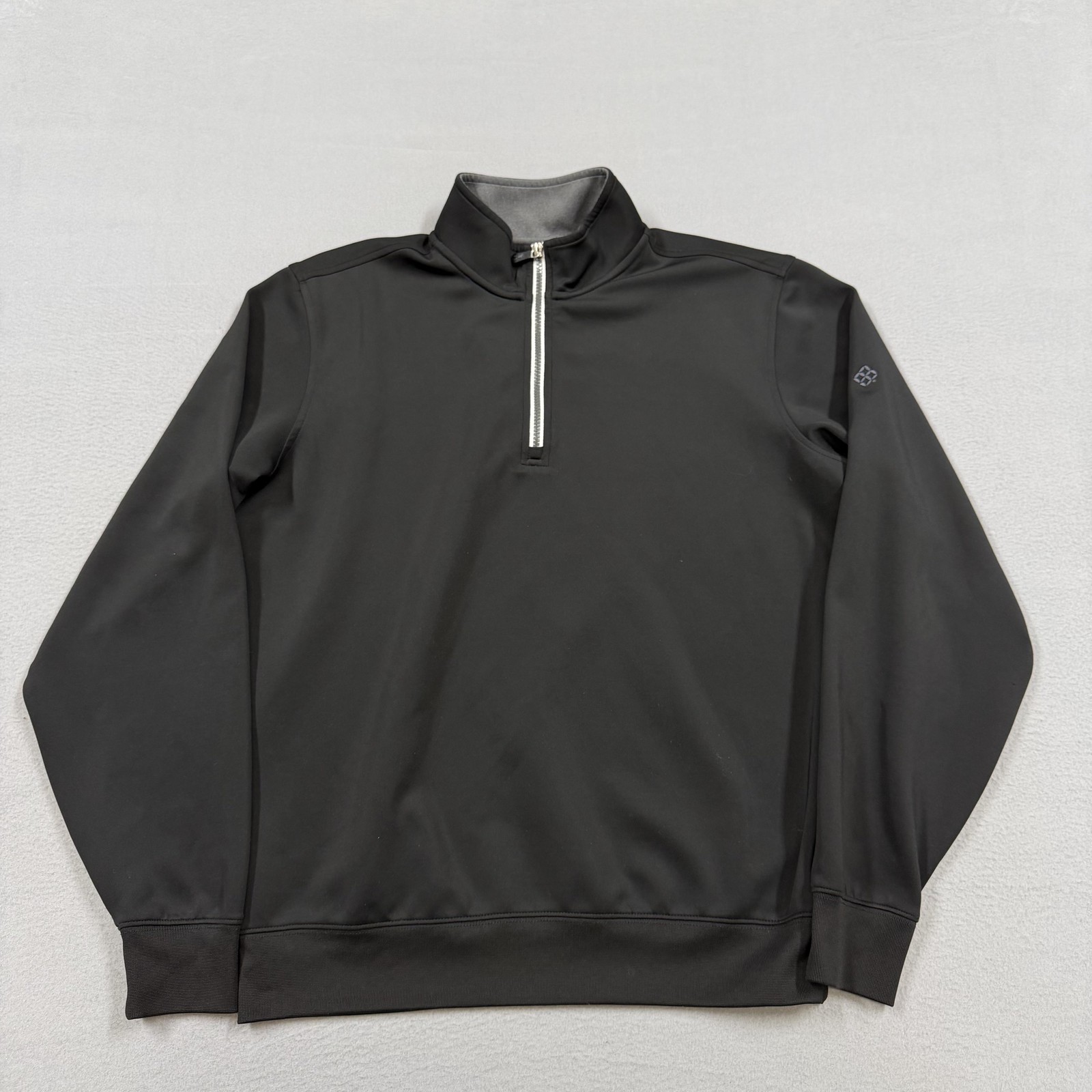 F&G Tech Sweatshirt Mens Medium Black 1/4 Zip Mock Neck Golf Pullover Fleece