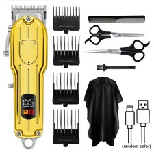 Professional Cordless Hair Clipper with Digital Display, 4 Guide Combs Beard Tr